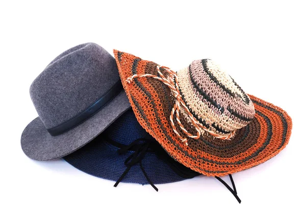 女性と男性の麦藁帽子でファッション — ストック写真