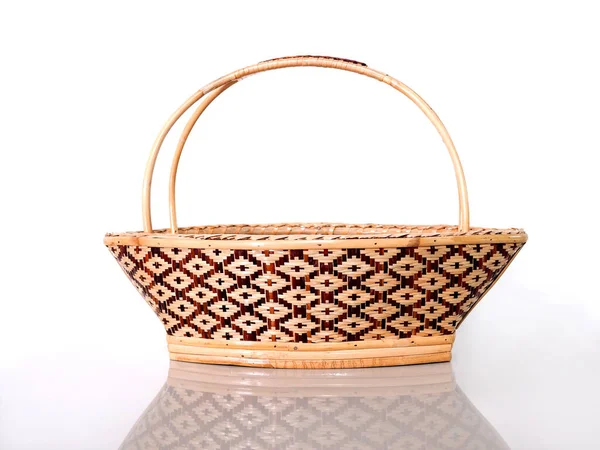 Vintage Thai Wicker Basket Handmade Fashion Style Handbags Women Bamboo — Stock Photo, Image