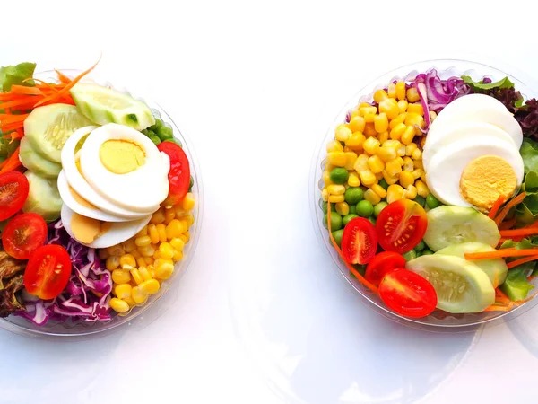 Набор Здоровой Диетической Пищи Салатом Свежих Овощей — стоковое фото
