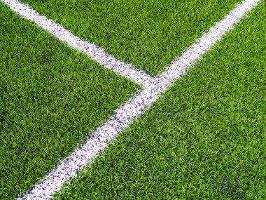 Futbol sahasında, futsal veya futbol sahasında beyaz çizgi sınırı
