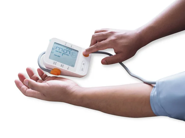 Checking Health Digital Blood Pressure Monitors — Stock Photo, Image