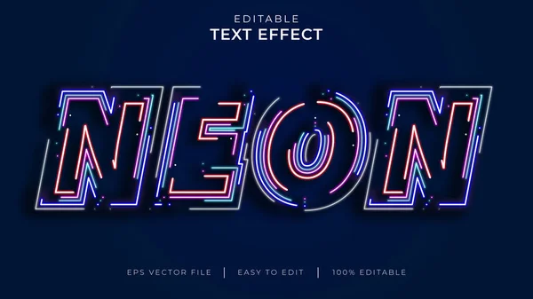 Efecto Estilo Texto Neón — Vector de stock