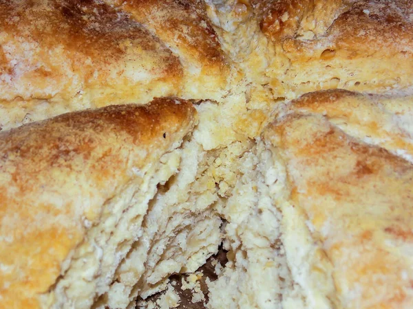 Domácí Bílý Chléb Detailní Záběr — Stock fotografie