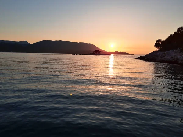 Sonnenuntergang Der Adria Kroatien — Stockfoto