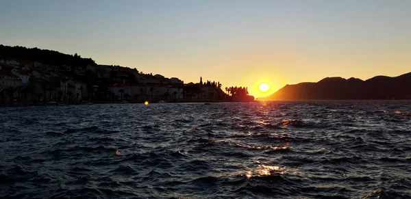 Matahari Terbenam Laut Adriatik Kroasia — Stok Foto