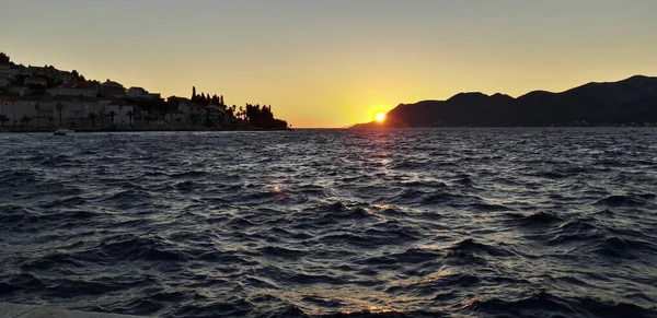 Puesta Sol Mar Adriático Croacia —  Fotos de Stock