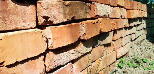 Stacked Red Bricks Close — Stock Photo, Image