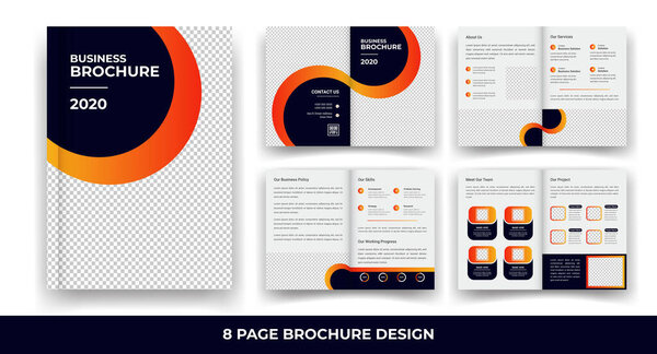 Современный и креативный 8-страничный шаблон дизайна туристической брошюры