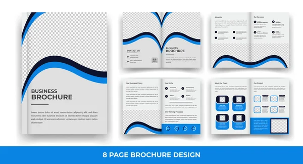 stock vector Modern and Creative 8 Page Travel Brochure Design Template