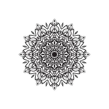 Boyama kitapları için siyah beyaz mandalalar. Dekoratif yuvarlak süsler.