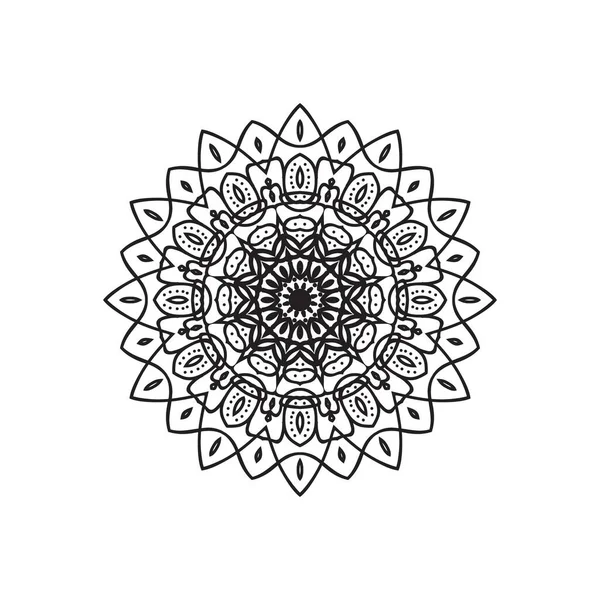 Mandalas Con Blanco Negro Para Colorear Libros Adornos Decorativos Redondos — Archivo Imágenes Vectoriales