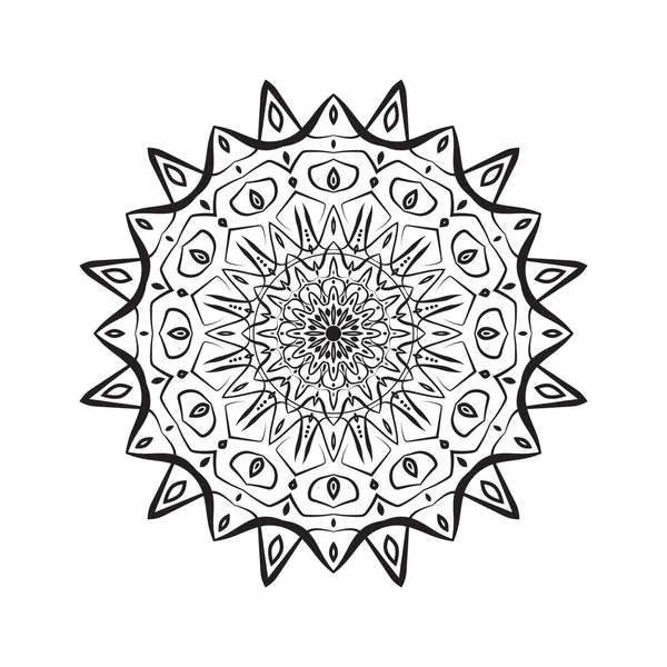 Mandalas Con Blanco Negro Para Colorear Libros Adornos Decorativos Redondos — Archivo Imágenes Vectoriales