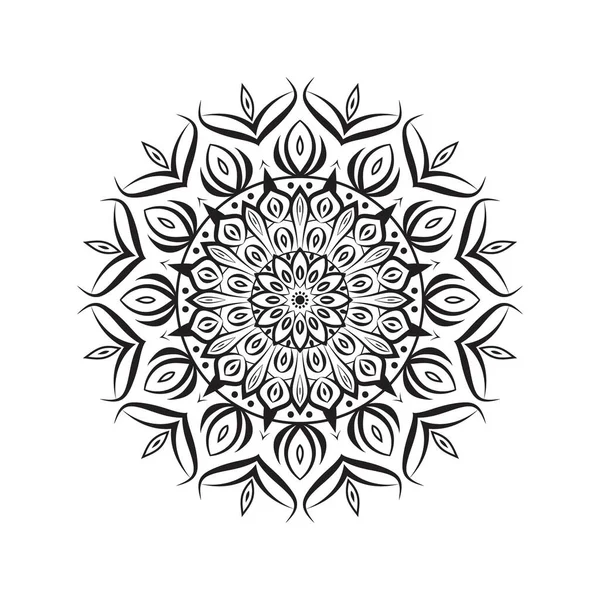 Mandala Con Bianco Nero Libri Colorare Decorativi Ornamenti Rotondi — Vettoriale Stock