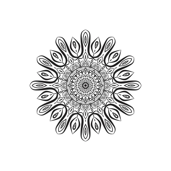 Mandalas Com Preto Branco Para Colorir Livros Ornamentos Redondos Decorativos — Vetor de Stock