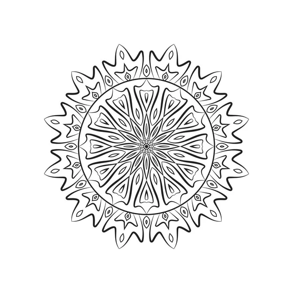 Mandalas Con Blanco Negro Para Colorear Libros Adornos Decorativos Redondos — Archivo Imágenes Vectoriales