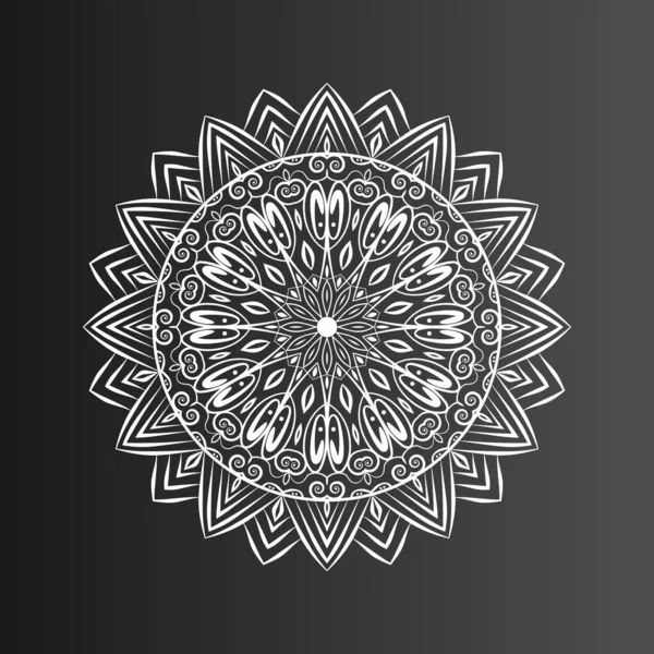 Mandalas Con Blanco Negro Para Colorear Libros Adornos Decorativos Redondos — Archivo Imágenes Vectoriales