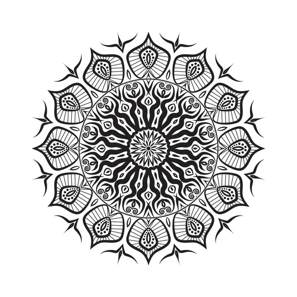 Mandalas Com Preto Branco Para Colorir Livros Ornamentos Redondos Decorativos — Vetor de Stock