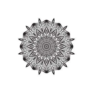 Boyama kitapları için siyah beyaz mandalalar. Dekoratif yuvarlak süsler.