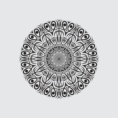 Boyama kitapları için siyah beyaz mandalalar. Dekoratif yuvarlak süsler.