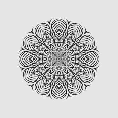 Boyama kitapları için siyah beyaz mandalalar. Dekoratif yuvarlak süsler.