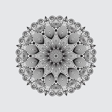 Boyama kitapları için siyah beyaz mandalalar. Dekoratif yuvarlak süsler.