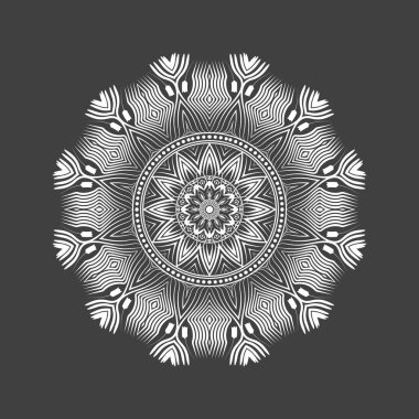 Boyama kitapları için siyah beyaz mandalalar. Dekoratif yuvarlak süsler.