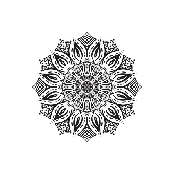 Mandalas Com Preto Branco Para Colorir Livros Ornamentos Redondos Decorativos — Vetor de Stock