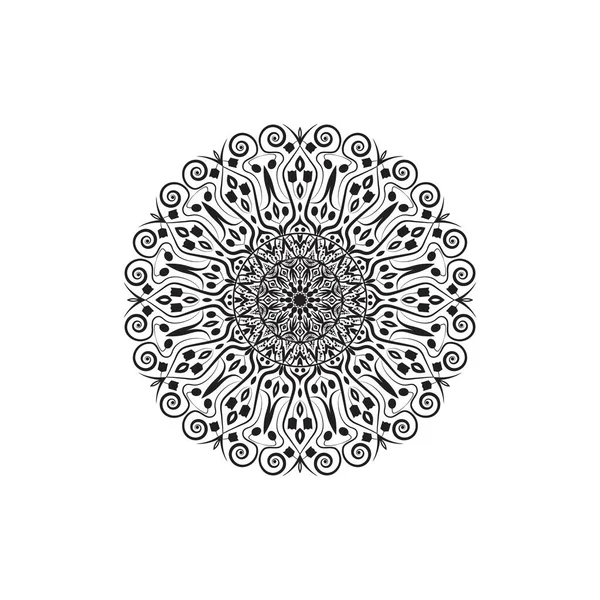 Mandalas Con Blanco Negro Para Colorear Libros Adornos Decorativos Redondos — Archivo Imágenes Vectoriales