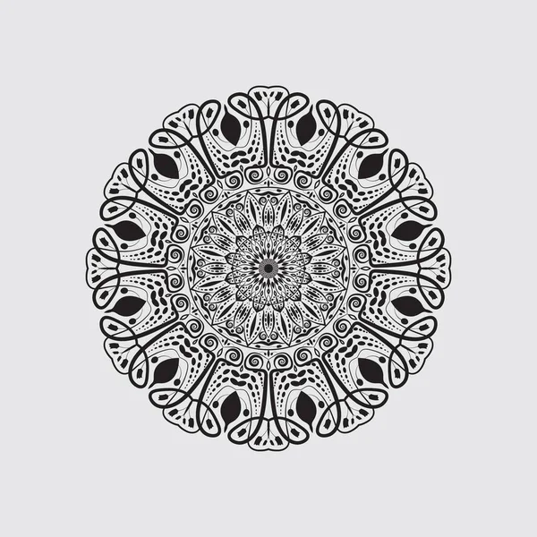 Mandalas Con Blanco Negro Para Colorear Libros Adornos Decorativos Redondos — Archivo Imágenes Vectoriales