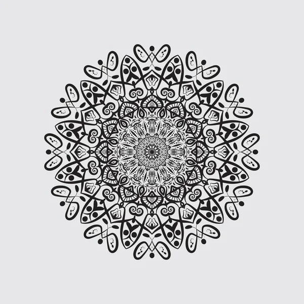 Mandalas Com Preto Branco Para Colorir Livros Ornamentos Redondos Decorativos — Vetor de Stock