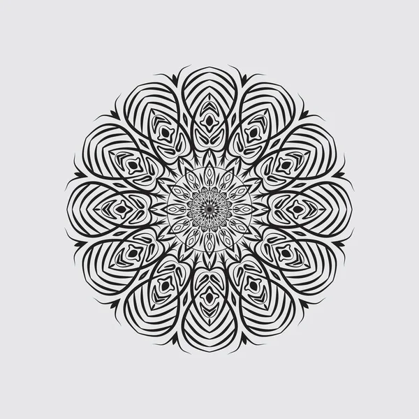 Mandalas Com Preto Branco Para Colorir Livros Ornamentos Redondos Decorativos — Vetor de Stock