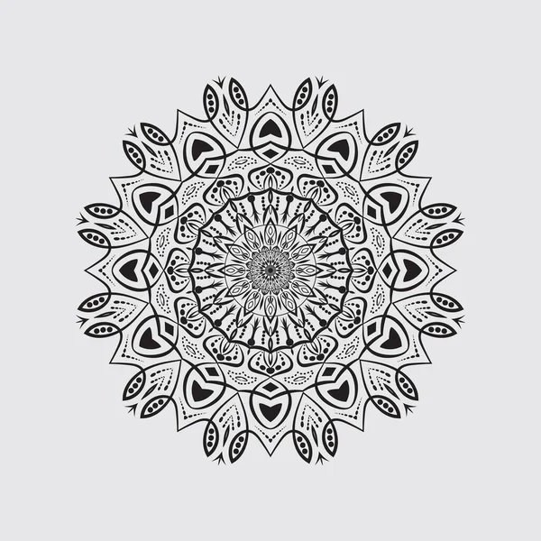 Mandalas Con Blanco Negro Para Colorear Libros Adornos Decorativos Redondos — Archivo Imágenes Vectoriales