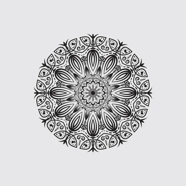 Mandalas Com Preto Branco Para Colorir Livros Ornamentos Redondos Decorativos —  Vetores de Stock