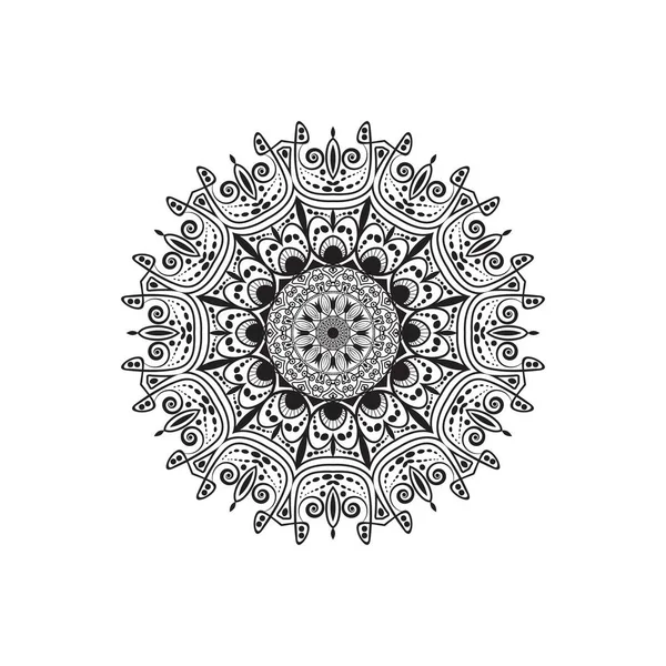 Mandalas Com Preto Branco Para Colorir Livros Ornamentos Redondos Decorativos — Vetor de Stock