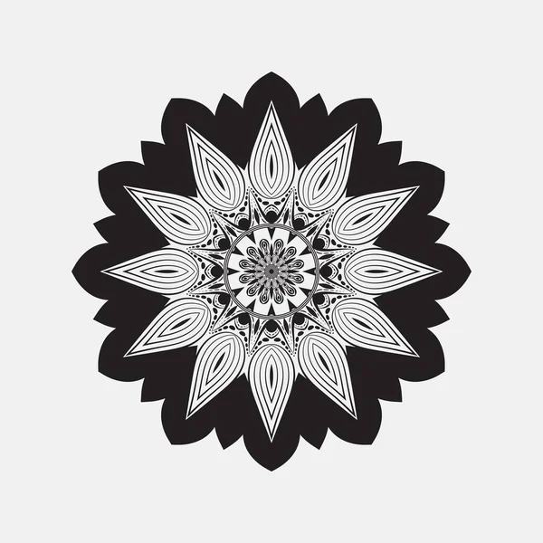 Mandala Met Zwart Wit Voor Het Kleuren Van Boeken Decoratieve — Stockvector