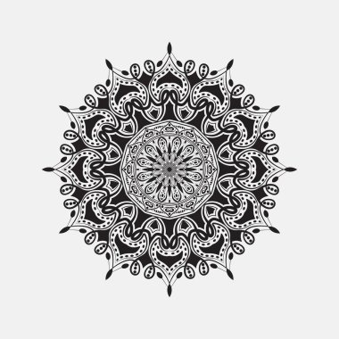 Boyama kitapları için siyah beyaz mandalalar. Dekoratif yuvarlak süsler.