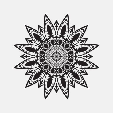 Boyama kitapları için siyah beyaz mandalalar. Dekoratif yuvarlak süsler.