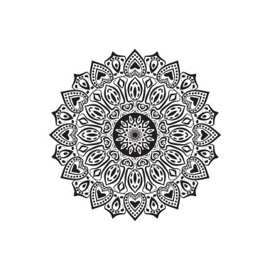 Boyama kitapları için siyah beyaz mandalalar. Dekoratif yuvarlak süsler.