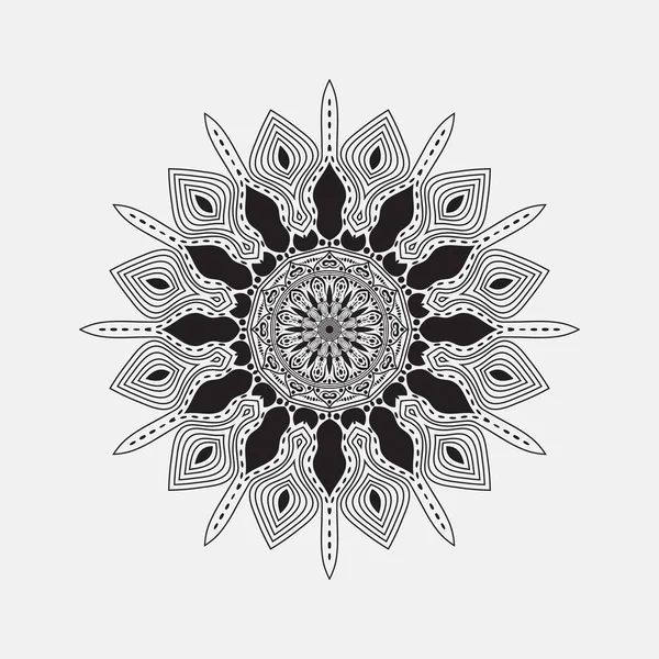 Mandala Met Zwart Wit Voor Het Kleuren Van Boeken Decoratieve — Stockvector