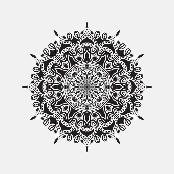Мандалы Черно Белым Цветом Раскраски Книг Декоративные Круглые Украшения — стоковый вектор