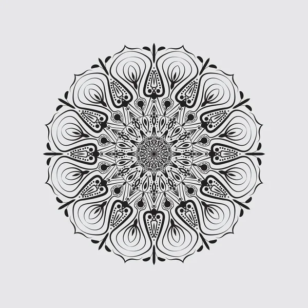 Mandalas Com Preto Branco Para Colorir Livros Ornamentos Redondos Decorativos — Vetor de Stock