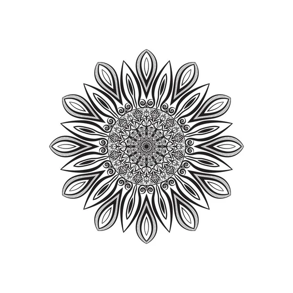 Mandalas Com Preto Branco Para Colorir Livros Ornamentos Redondos Decorativos — Vetor de Stock