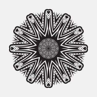 Boyama kitapları için siyah beyaz mandalalar. Dekoratif yuvarlak süsler.