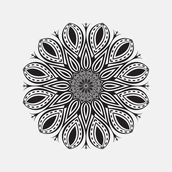 Mandalas Con Blanco Negro Para Colorear Libros Adornos Decorativos Redondos — Archivo Imágenes Vectoriales