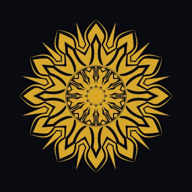 Boyama kitapları için siyah beyaz mandalalar. Dekoratif yuvarlak süsler.