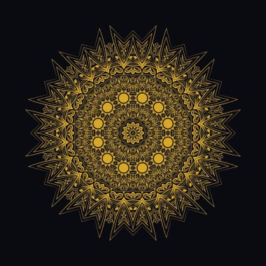 Boyama kitapları için siyah beyaz mandalalar. Dekoratif yuvarlak süsler.