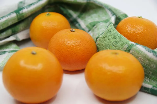 Mandarina Mandarina Mandarina Aislada Sobre Fondo Blanco — Foto de Stock