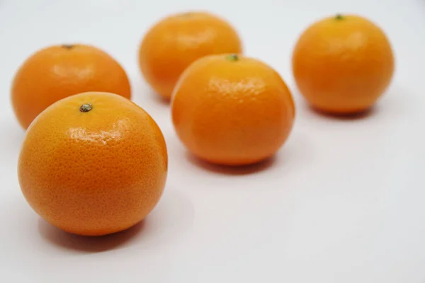 Mandarina Mandarina Mandarina Aislada Sobre Fondo Blanco — Foto de Stock