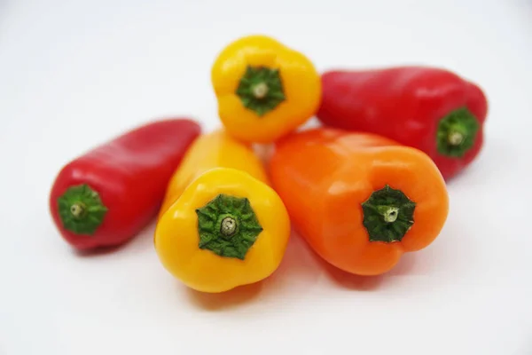Small Sweet Peppers Isolated White Background — Stock Photo, Image