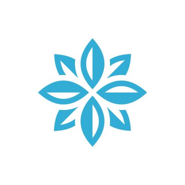 Basit bir organik mavi çiçek vektör logosu tasarımı